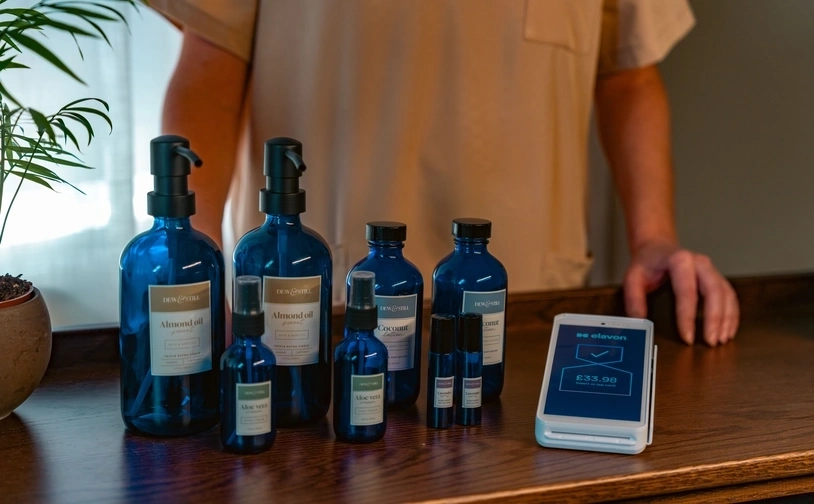 Contactless card payment at a hotel spa