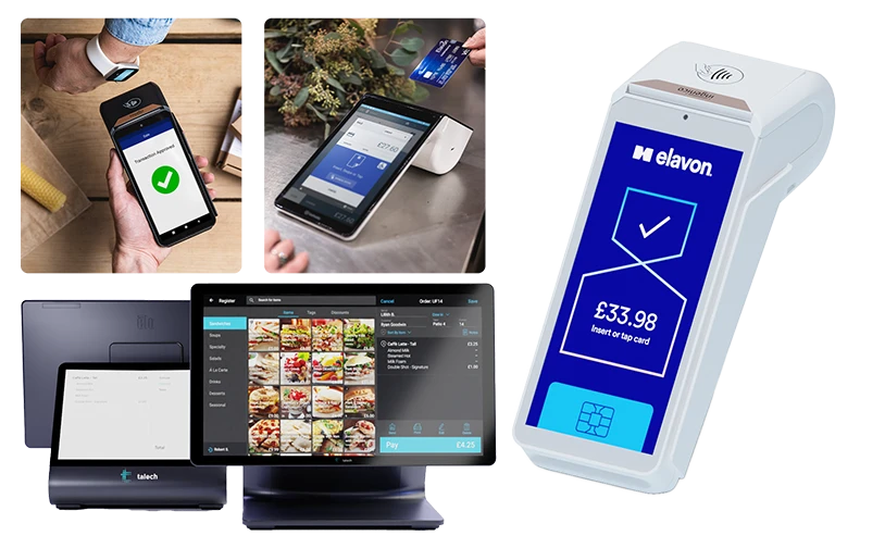 collage of elavon products
